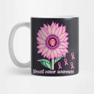 Breast Cancer Awareness Sunflower Mug